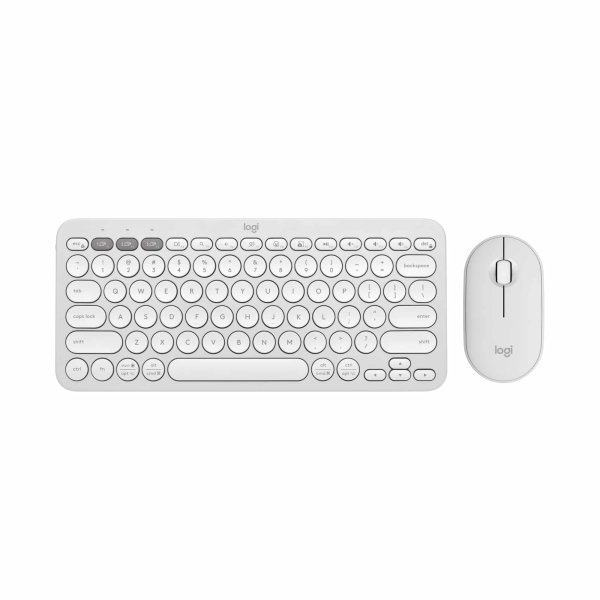 Logitech Ensemble Clavier + Souris Pebble 2 Combo Sans Fil Bluetooth – Blanc (920-012210) 1 Logitech Ensemble Clavier + Souris Pebble 2 Combo Sans Fil Bluetooth – Blanc (920-012210)