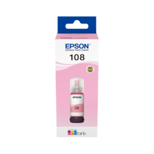 EPSON108 ROUGE CLAIR – Bouteille d’encre EcoTank d’origine (C13T09C64A)