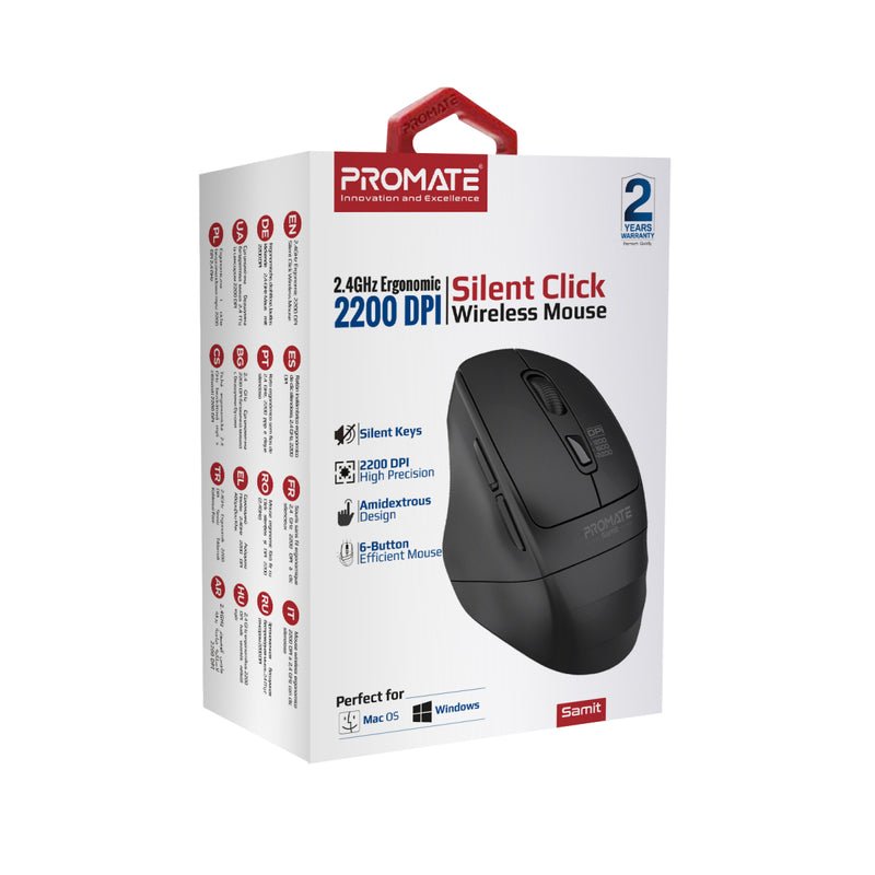 Souris sans fil ergonomique 2,4 GHz 2200 DPI à clic silencieux 3 Souris sans fil ergonomique 2,4 GHz 2200 DPI à clic silencieux – Image 3