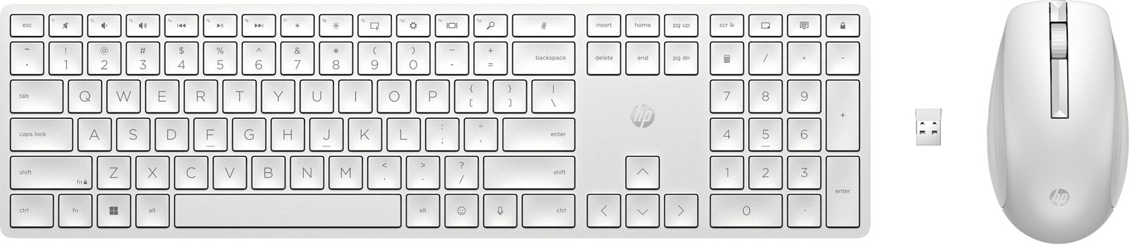 Clavier Souris Sans Fil HP 650 Blanc (4R016AA) 1 Clavier Souris Sans Fil HP 650 Blanc (4R016AA)