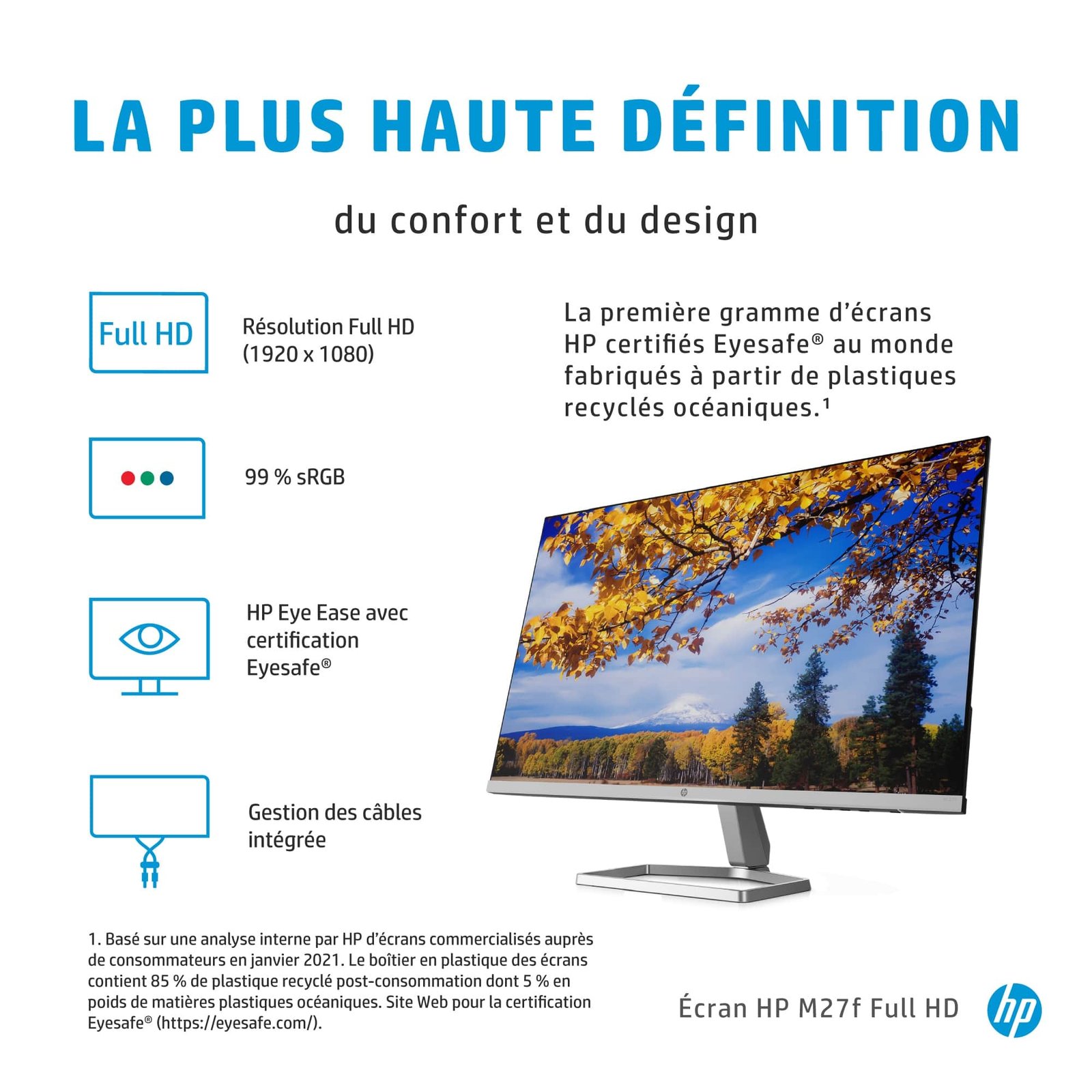 Écran HP M27f – 27″ FHD (2G3D3AS) 9 Écran HP M27f – 27″ FHD (2G3D3AS) – Image 9
