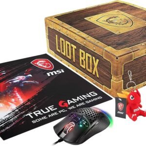 MSI Loot Box Pack- Level 1 (Souris Gamer avec fil MSI + Tapis de souris MSI + Porte à Clé Dragon Doll )
