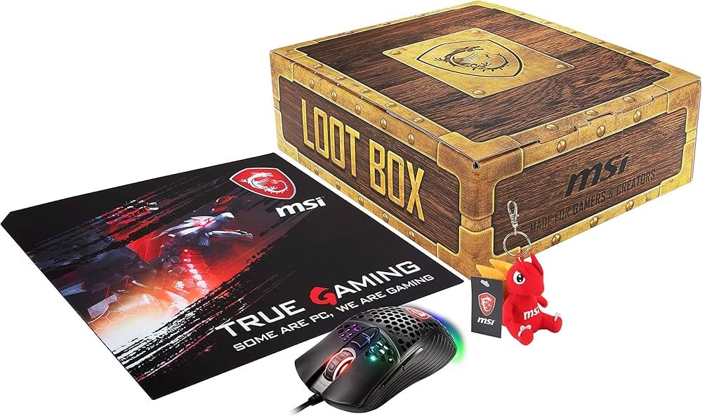MSI Loot Box Pack- Level 1 (Souris Gamer avec fil MSI + Tapis de souris MSI + Porte à Clé Dragon Doll ) 1 MSI Loot Box Pack- Level 1 (Souris Gamer avec fil MSI + Tapis de souris MSI + Porte à Clé Dragon Doll )