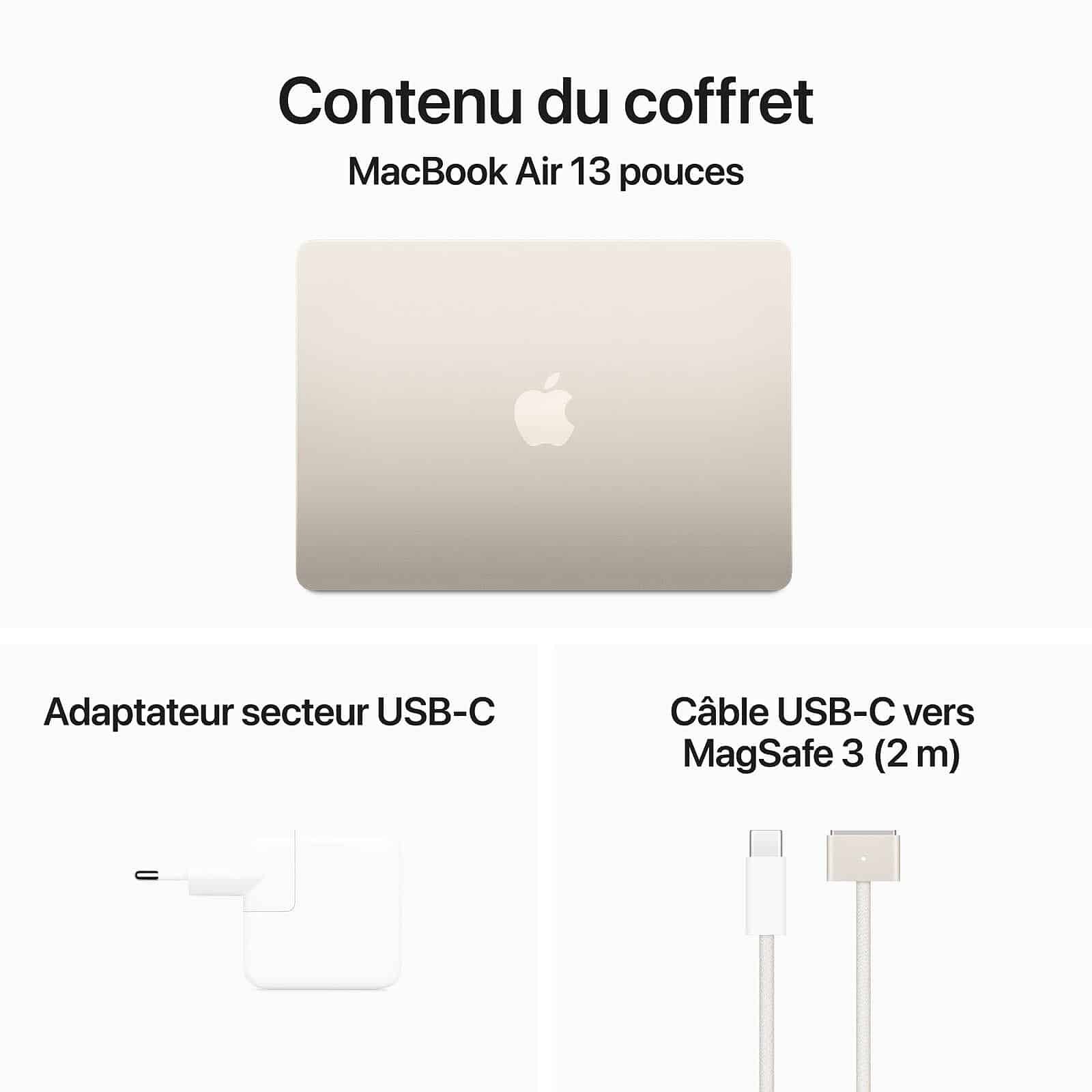 Apple MacBook Air M3 13 pouces (2024) Lumière stellaire 16 Go/256 Go (MC8J4FN/A) 3 Apple MacBook Air M3 13 pouces (2024) Lumière stellaire 16 Go/256 Go (MC8J4FN/A) – Image 3