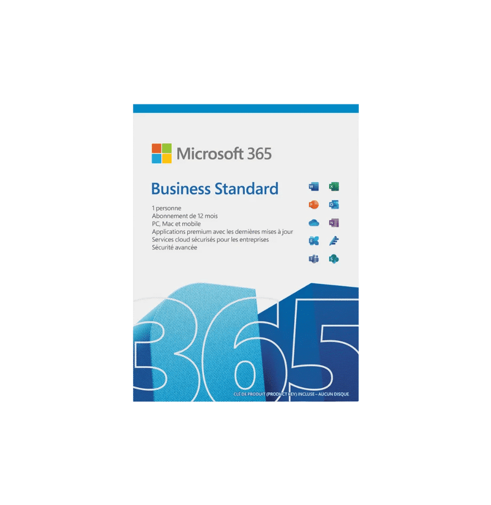 Microsoft 365 Business Standard Français – 1 an – 5 PC ou MAC pour 1 utilisateur (KLQ-00667) 1 Microsoft 365 Business Standard Français – 1 an – 5 PC ou MAC pour 1 utilisateur (KLQ-00667)