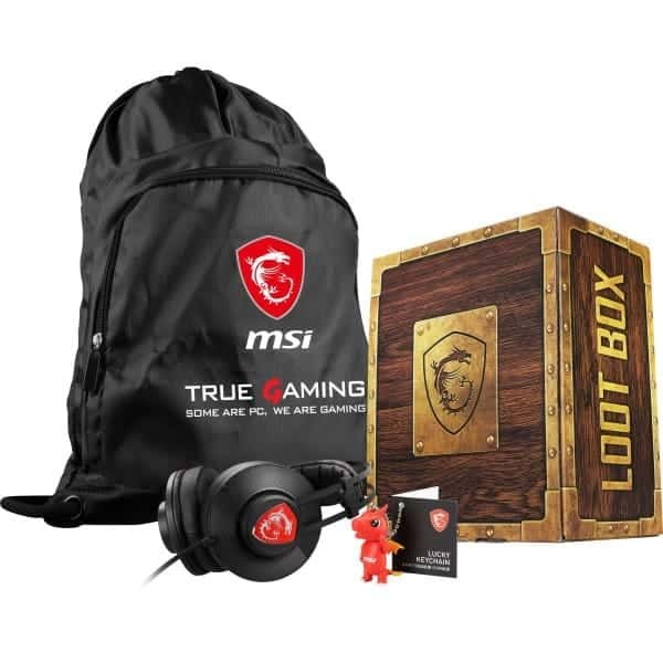 Pack MSI Loot Box – Casque Gamer + Sac à Dos Gamer + Porte à clé Lucky Chain (4719072743581) 1 Pack MSI Loot Box – Casque Gamer + Sac à Dos Gamer + Porte à clé Lucky Chain (4719072743581)