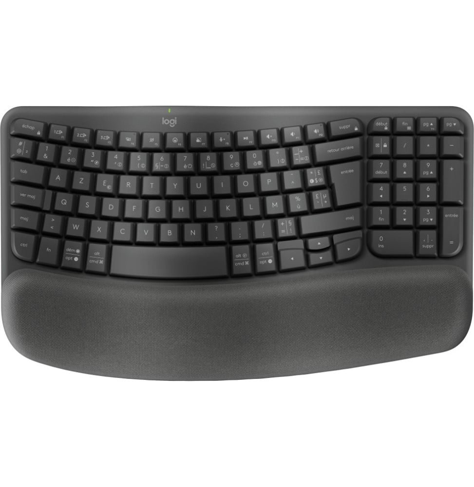 Logitech Clavier Sans Fil Ergonomique Wave Keys Bluetooth – Graphite (920-012286) 1 Logitech Clavier Sans Fil Ergonomique Wave Keys Bluetooth Graphite 920 012286